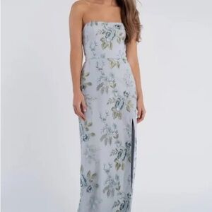 Jenny Yoo Floral Strapless Maxi Dress